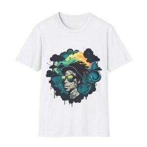 Urban Street Art Portrait Graphic T-Shirt – Colorful Graffiti Style Retro Cool